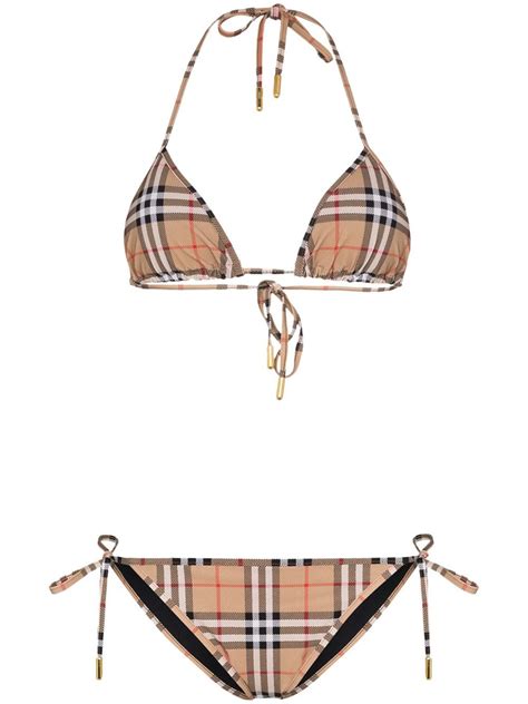 burberry check triangle bikini.